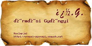 Ürmösi Gyöngyi névjegykártya